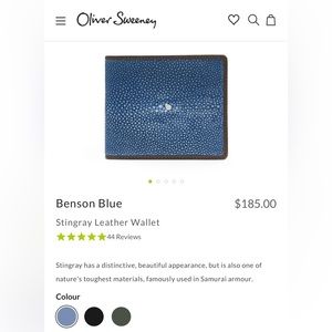 Men’s Oliver Sweeney Stingwray Leather Benson Blue Wallet